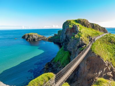 in Northern Ireland rope bridge, Carrick-a-Rede